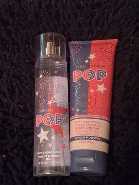Bath & Body Works Firecracker Pop Fragrance Mist & Body Cream - Red, Blue, White